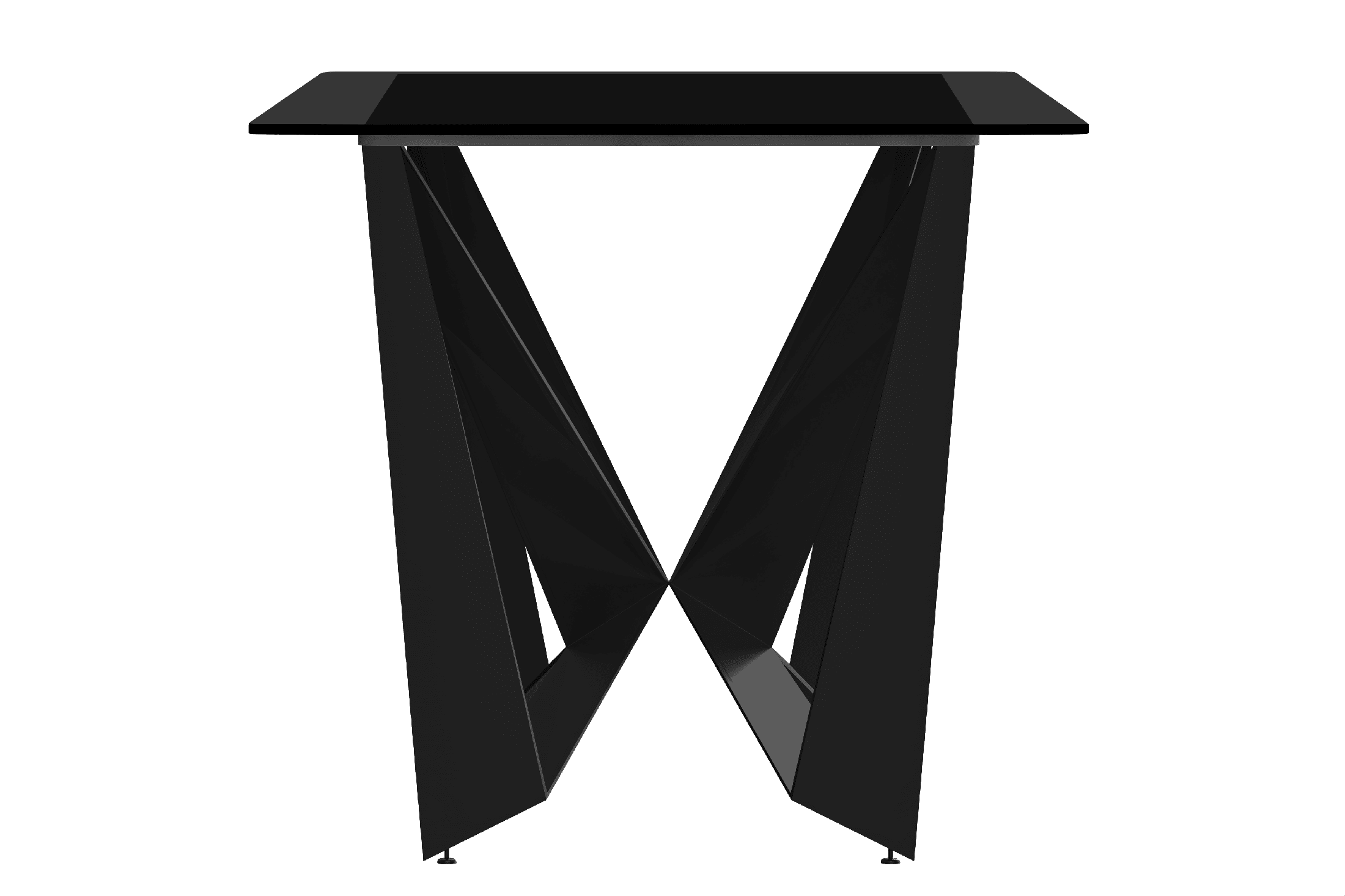 Nuvor Dining Table with Rectangular Sintered Stone/Glass Tabletop and Steel Legs