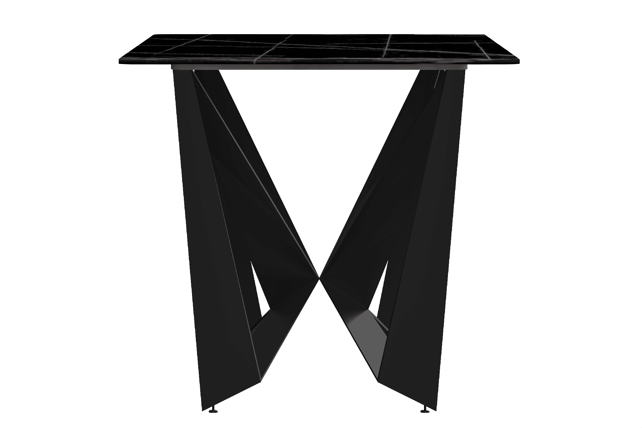 Nuvor Dining Table with Rectangular Sintered Stone/Glass Tabletop and Steel Legs