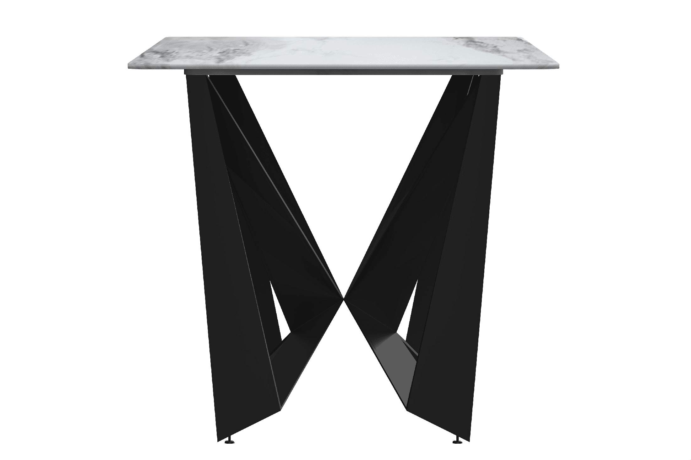 Nuvor Dining Table with Rectangular Sintered Stone/Glass Tabletop and Steel Legs