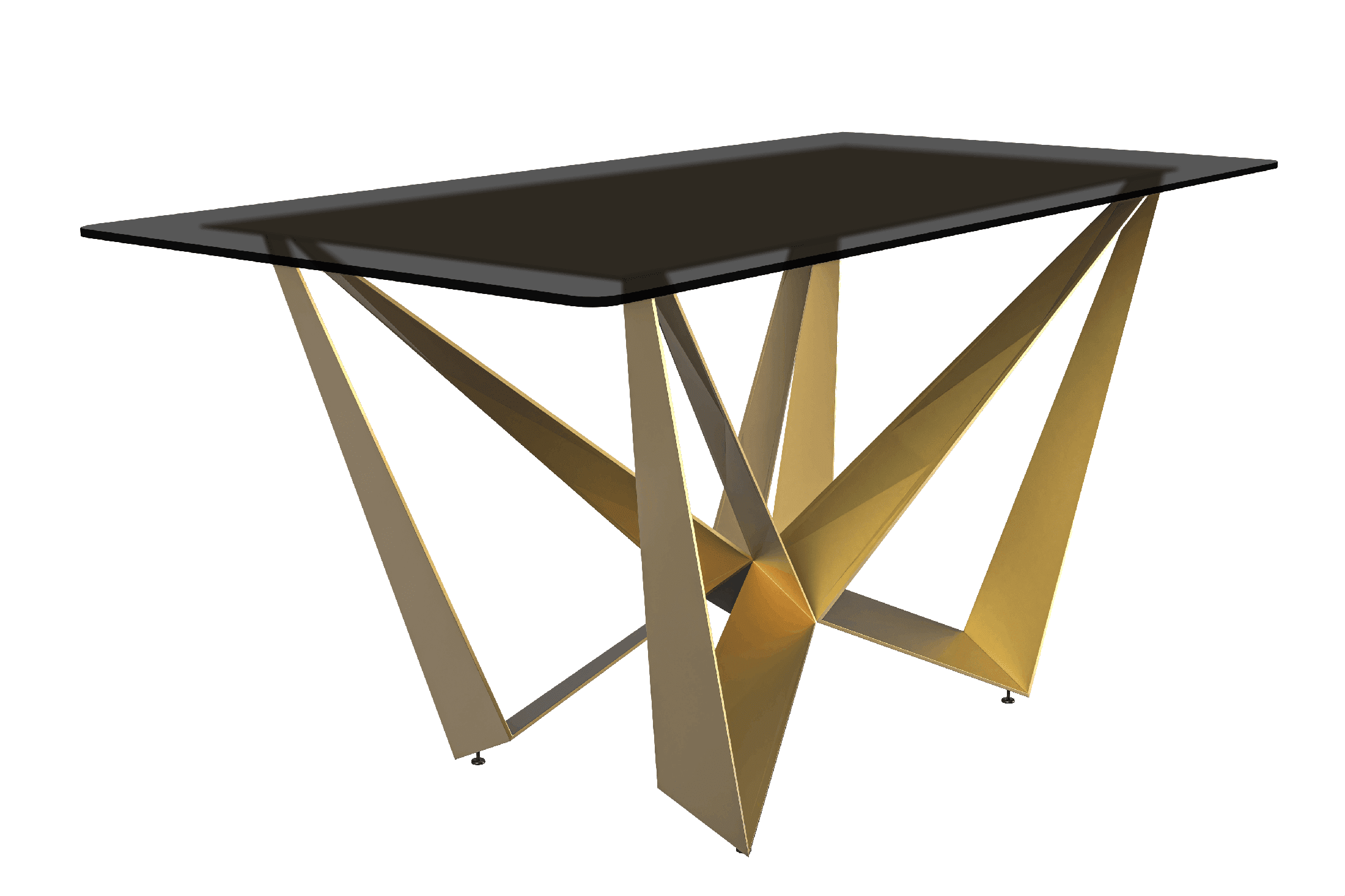 Nuvor Dining Table with Rectangular Sintered Stone/Glass Tabletop and Steel Legs