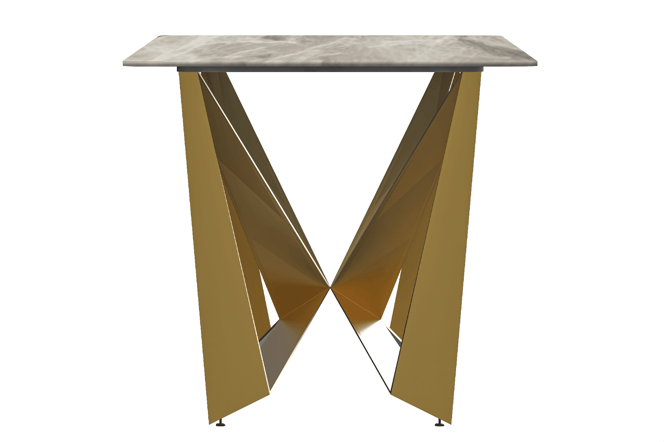 Nuvor Dining Table with Rectangular Sintered Stone/Glass Tabletop and Steel Legs