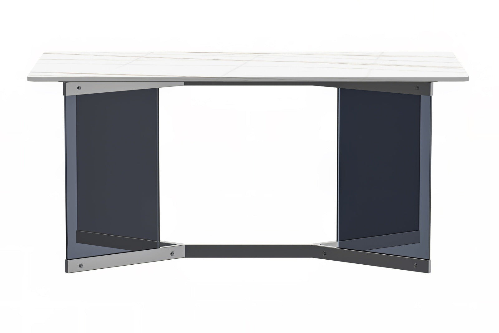 Oryn Modern Rectangular Dining Table with Glass/Sintered Stone Tabletop