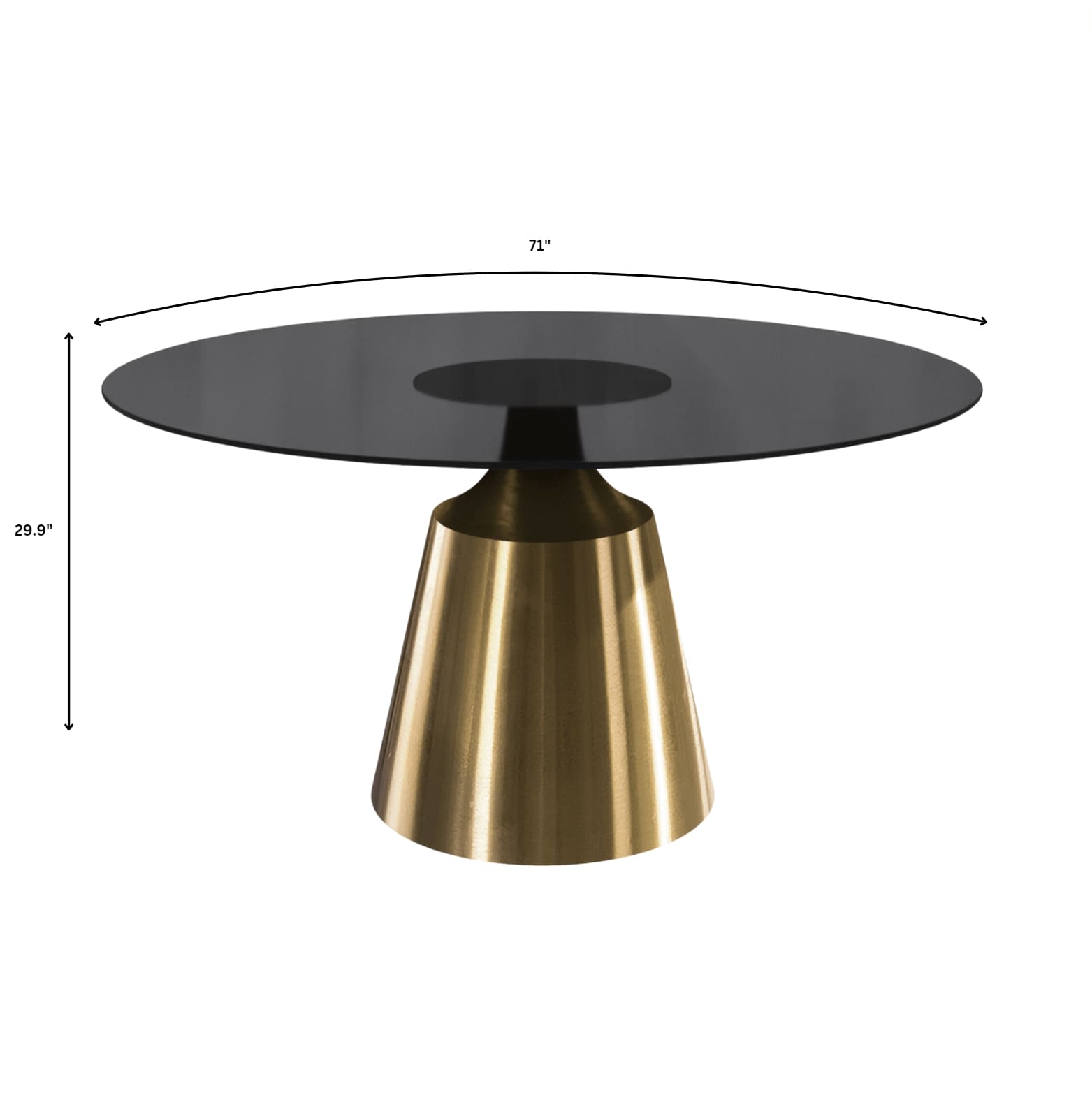 Prynn Modern Round Dining Table with a Sintered Stone/Glass Top in Stainless Steel