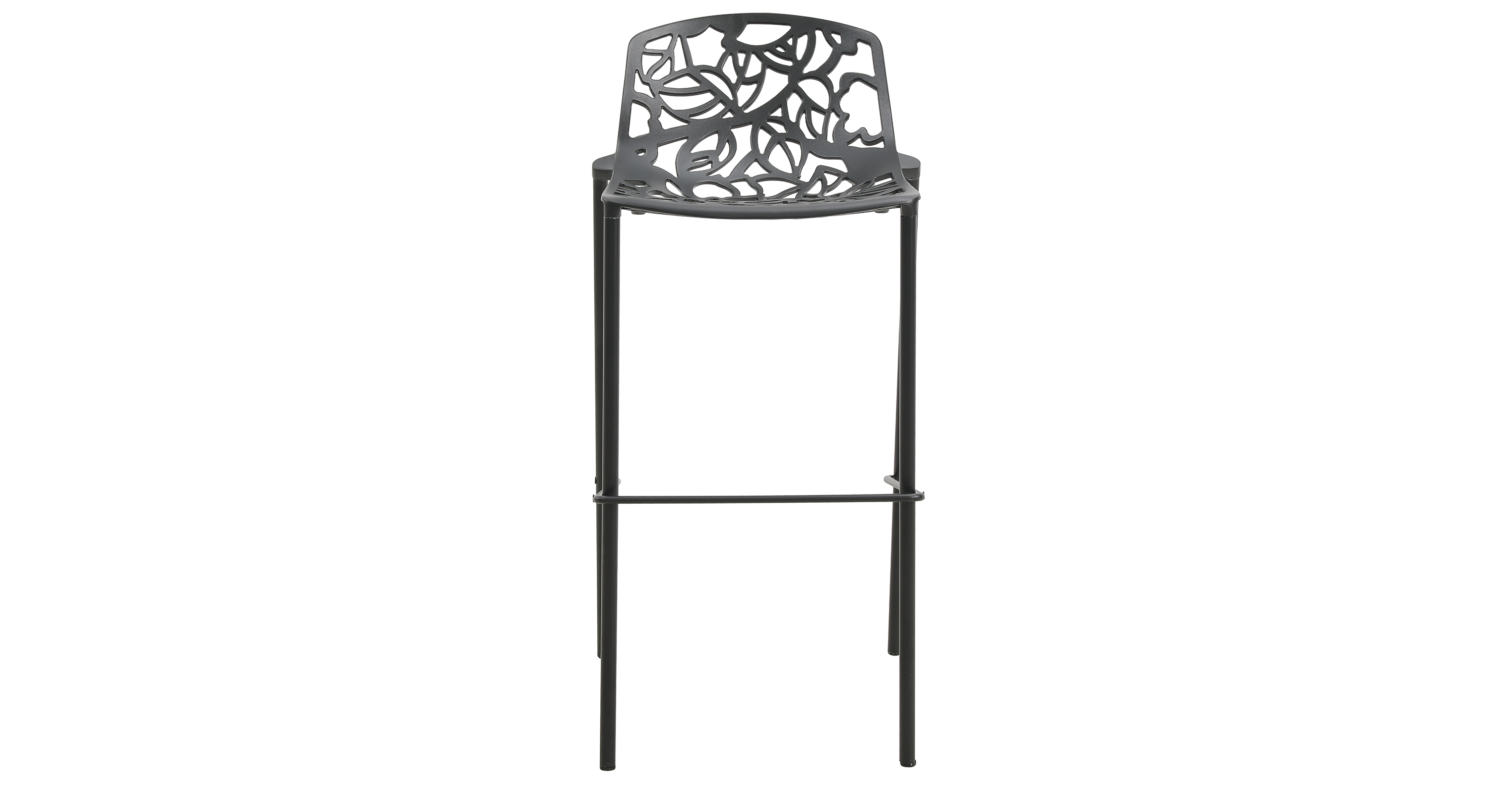 Devon Aluminum Indoor Outdoor Bar Stool with Powder Coated Frame and Footrest