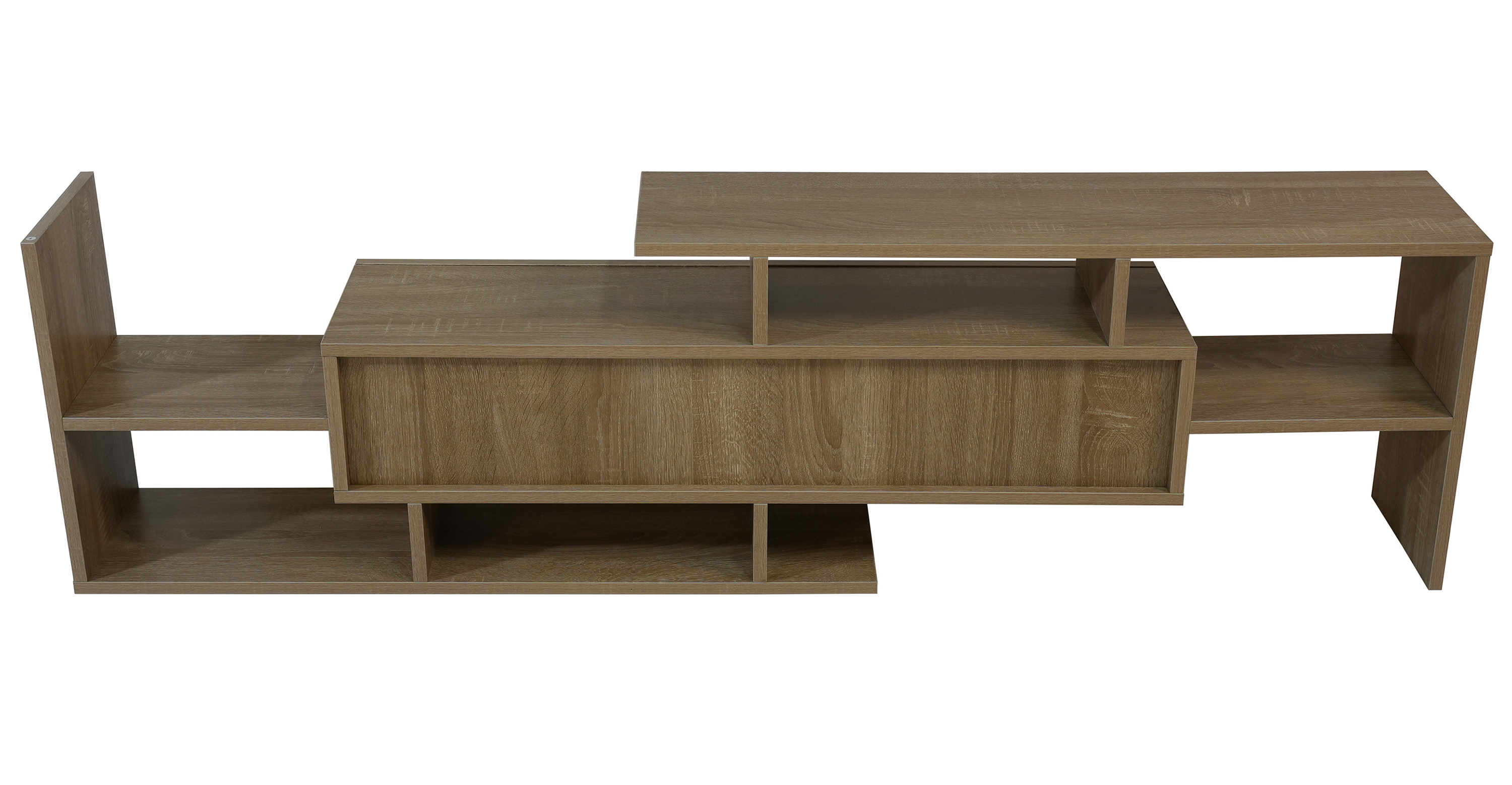 Surrey Modern TV Stand with MDF Shelves and Bookcase for Living Room