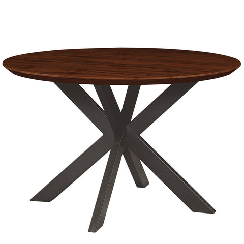 Ravenna 47" Round MDF Wood Dining Table With Modern Metal Base