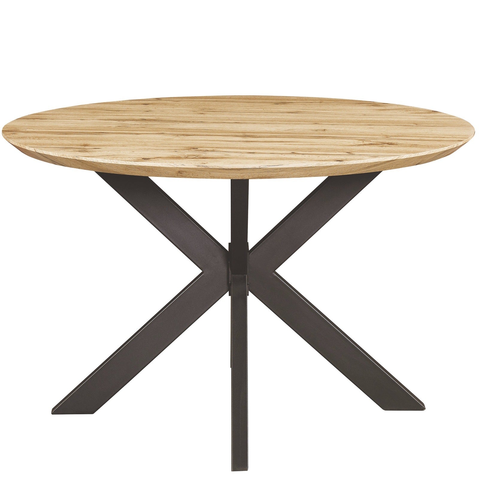 Ravenna 47" Round MDF Wood Dining Table With Modern Metal Base