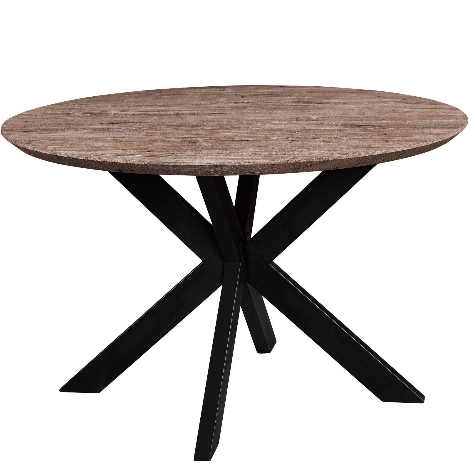 Ravenna 47" Round MDF Wood Dining Table With Modern Metal Base