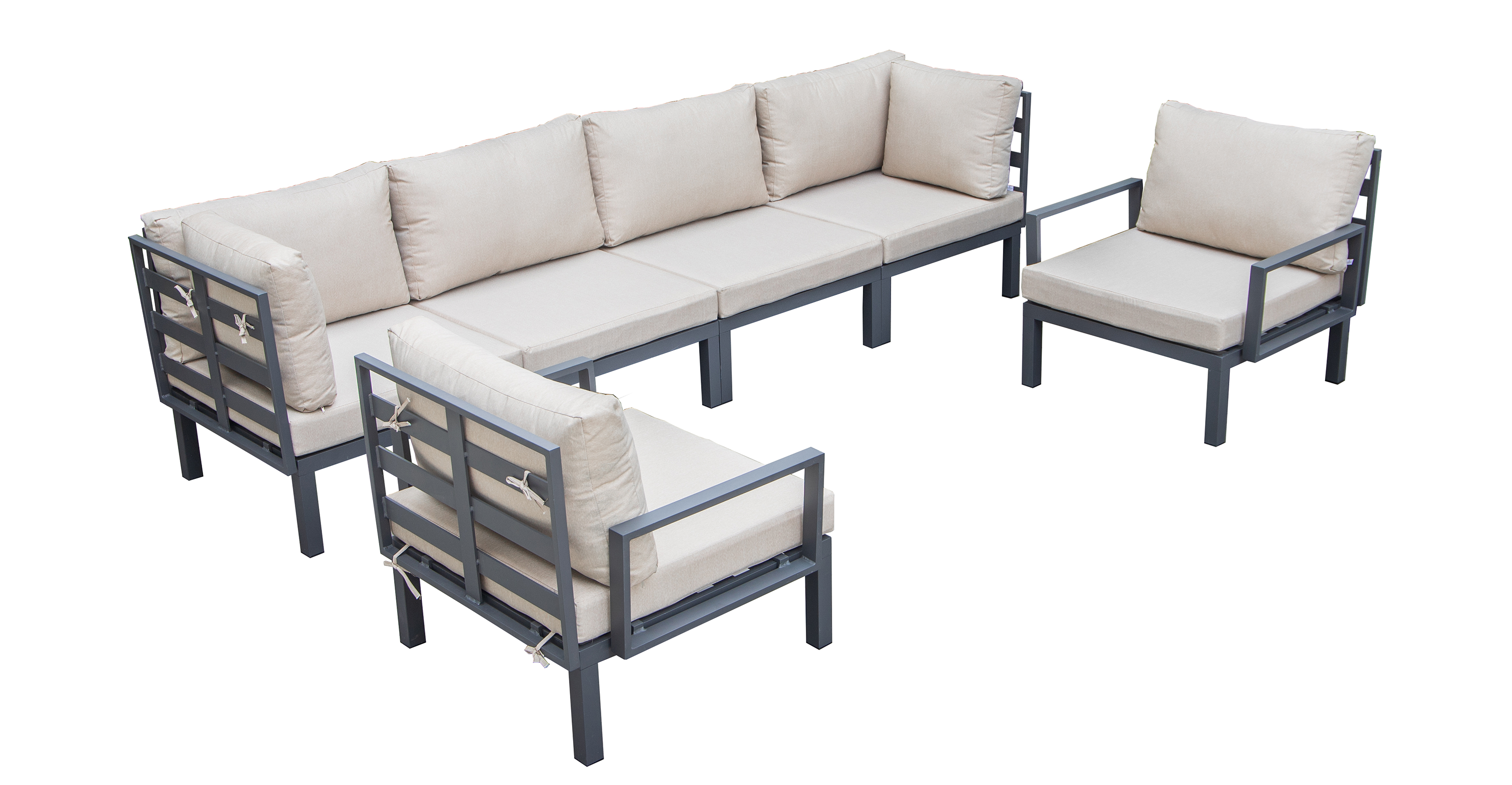 Hamilton 6-Piece Aluminum Patio Conversation Set With Cushions