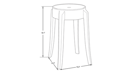 Averill Modern Plastic Dining Stool with Sturdy Seat and Legs Set of 2