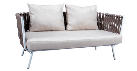 Spencer Modern Outdoor Rope Loveseat With Cushions