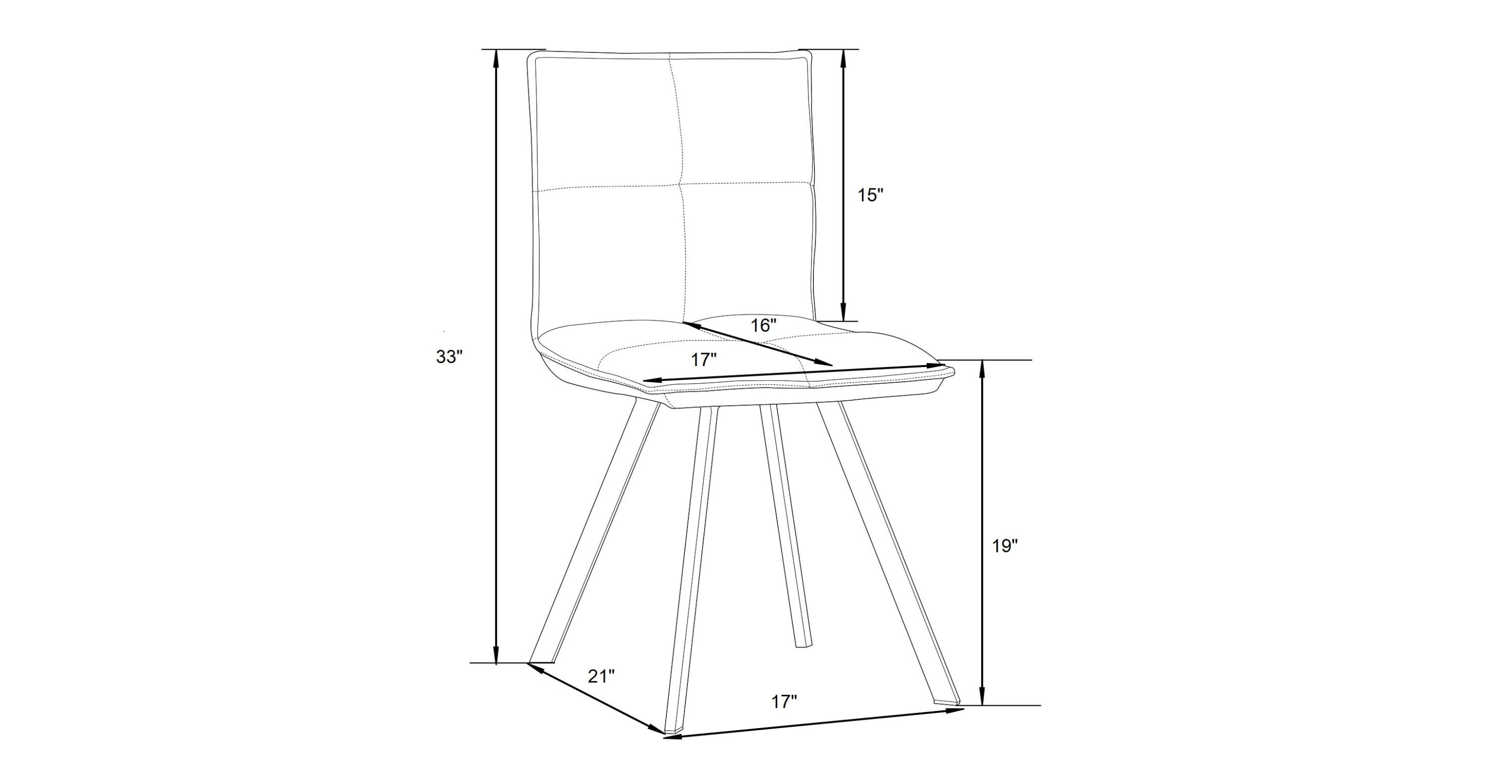 Wesley Leather Dining Chair With Iron Legs